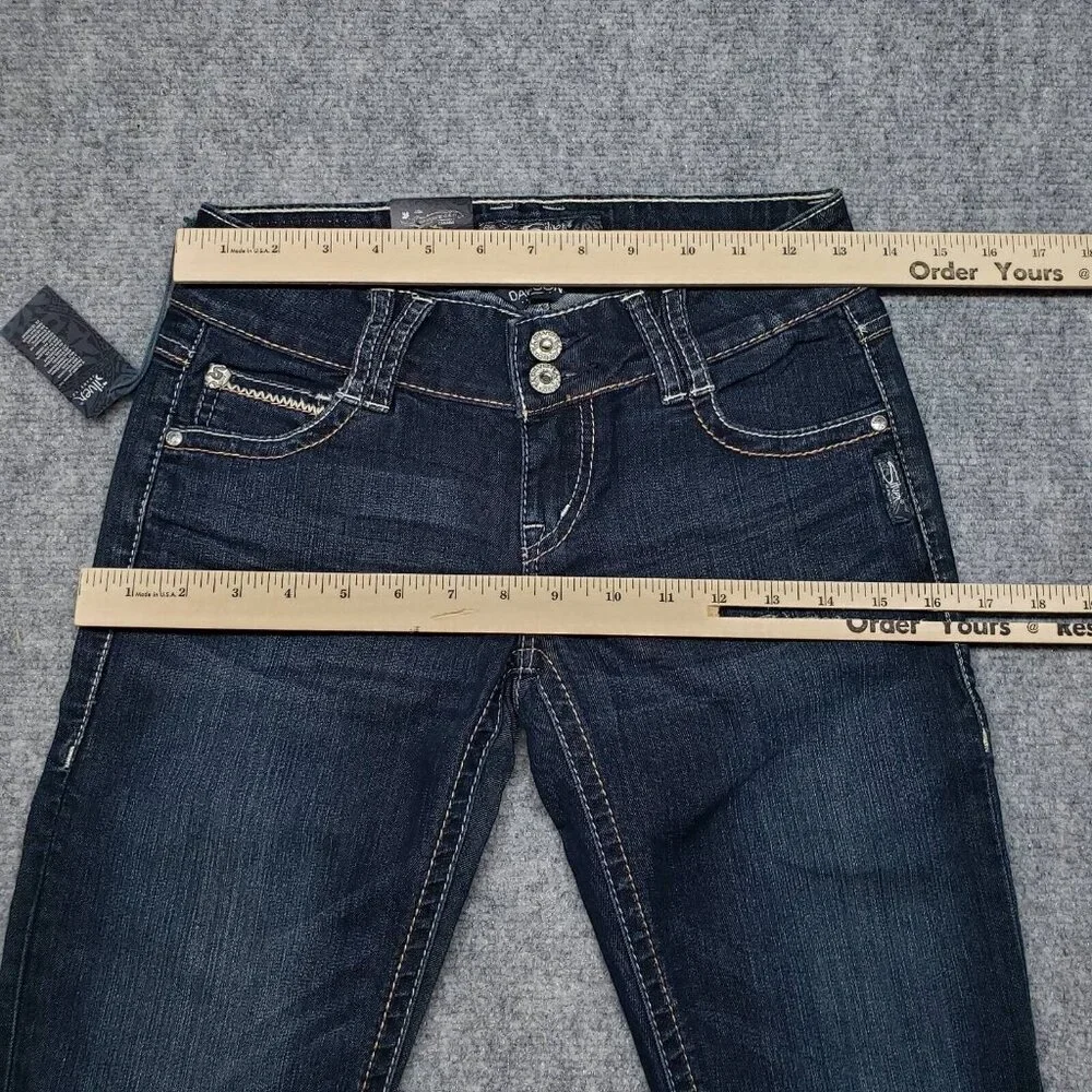 Silver Jeans Dawson Womens 26X32 Blue Bootcut Faded Embroidered Low Rise New - Picture 7 of 12